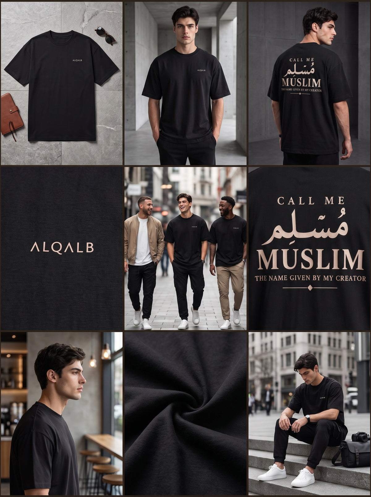 ALQALB "Call Me Muslim" Heavyweight Oversized Tee